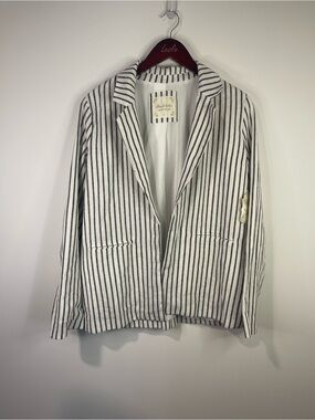 Altar'd State Cream and Black Striped Open Blazer NWT. Linen blend